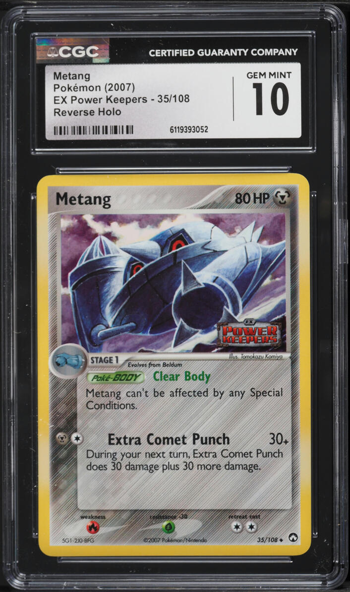 2007 Pokemon EX Power Keepers Reverse Holo Metang #35 CGC 10 GEM MINT