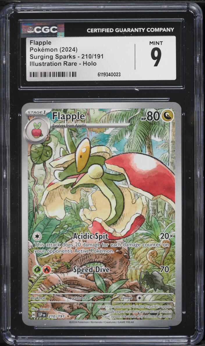2024 Pokemon Scarlet & Violet Surging Sparks IR Flapple #210 CGC 9 MINT