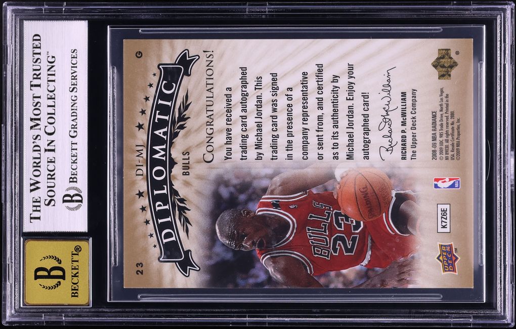 2008 Upper Deck Radiance Diplomatic Michael Jordan AUTO #DI-MJ BGS 9 MINT