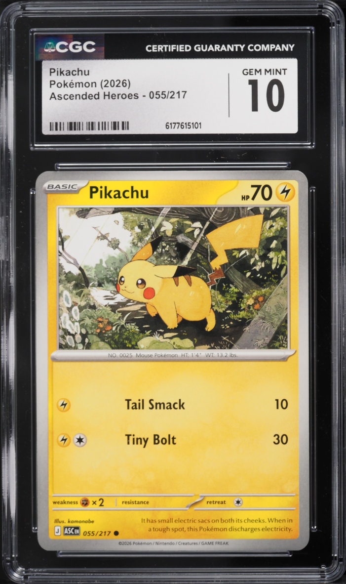 2026 Pokemon Mega Evolution Ascended Heroes Pikachu #55 CGC 10 GEM MINT