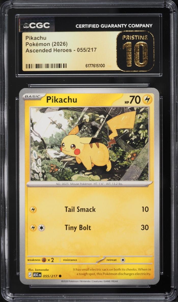 2026 Pokemon Mega Evolution Ascended Heroes Pikachu #55 CGC 10 PRISTINE