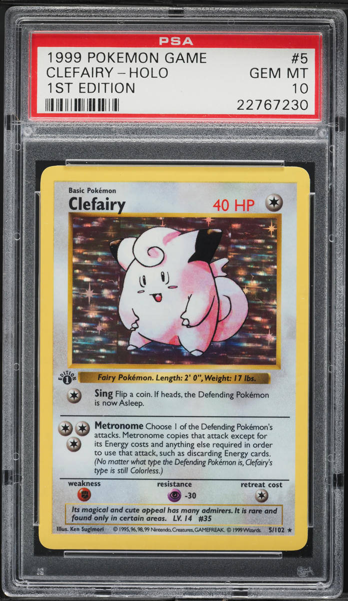 1999 Pokemon Base Set Shadowless 1st Edition Holo Clefairy #5 PSA 10 GEM MINT