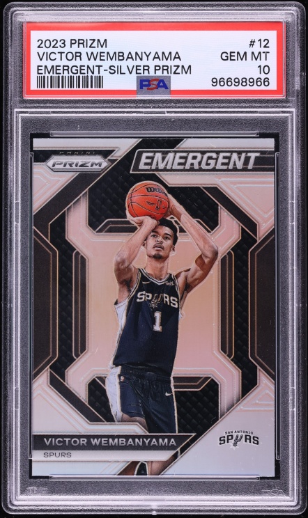 2023 Panini Prizm Emergent Silver Victor Wembanyama ROOKIE #12 PSA 10 GEM MINT