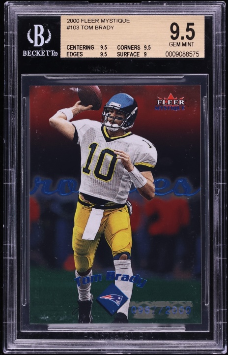 2000 Fleer Mystique Tom Brady ROOKIE #103 BGS 9.5 MINT+