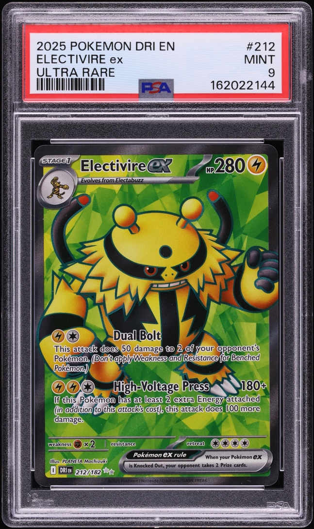 2025 Pokemon Scarlet & Violet Destined Rivals Full Art Electivire Ex #212 PSA 9 MINT