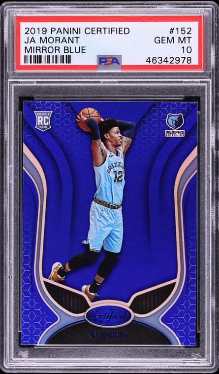 2019 Panini Certified Mirror Blue Ja Morant ROOKIE #152 PSA 10 GEM