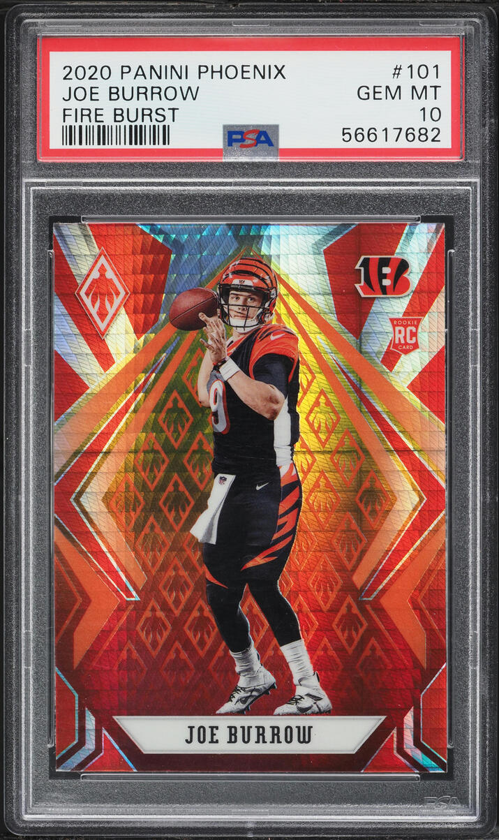 2020 Panini Phoenix Fire Burst Joe Burrow ROOKIE #101 PSA 10 GEM MINT