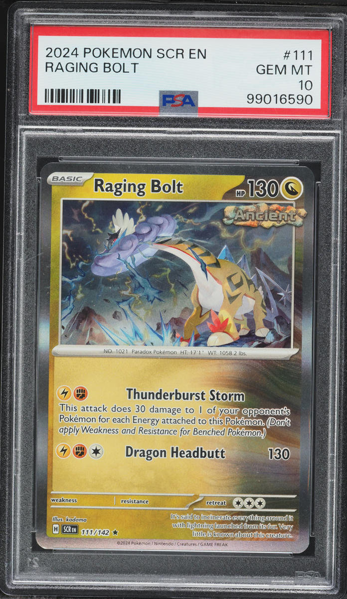 2024 Pokemon Scr En-Stellar Crown Raging Bolt #111 PSA 10 GEM MINT
