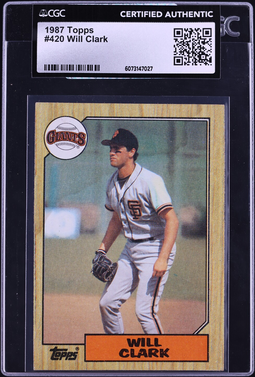 1987 Topps Will Clark ROOKIE #420 CGC AUTH on Fanatics Collect