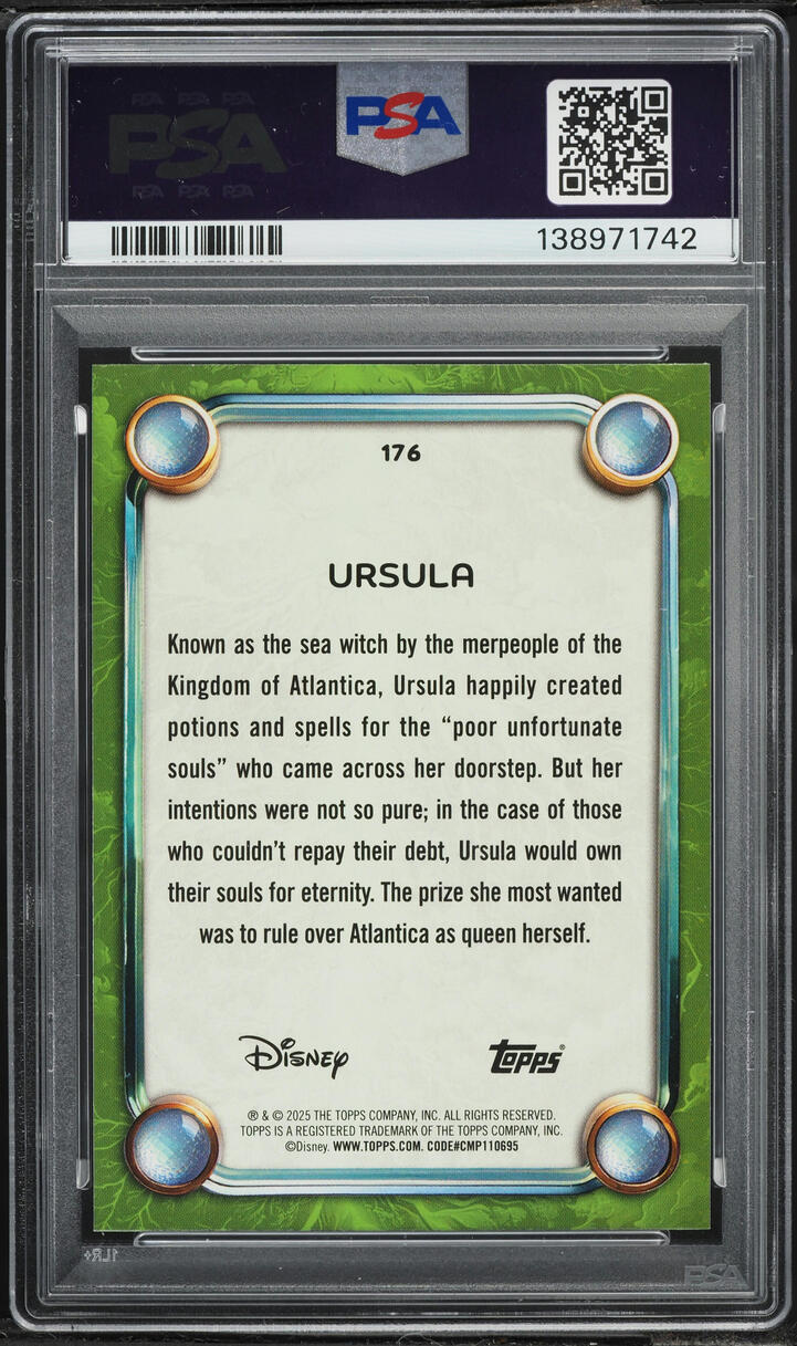 2025 Topps Disney Wonder Winter Variation Ursula #176 PSA 10 GEM MINT