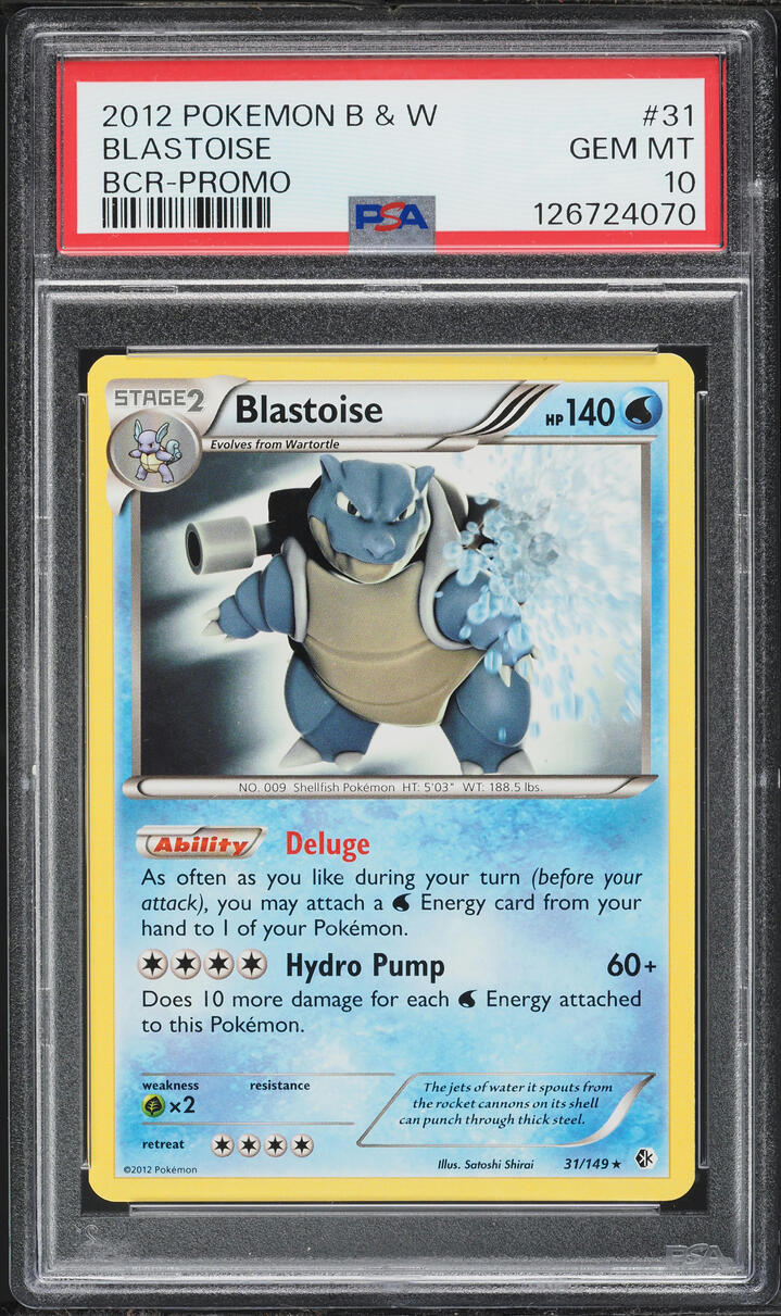 2012 Pokemon Black & White Boundaries Crossed Promo Blastoise #31 PSA 10 GEM MINT
