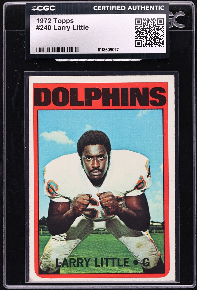 1972 Topps Football Larry Little ROOKIE #240 CGC AUTH