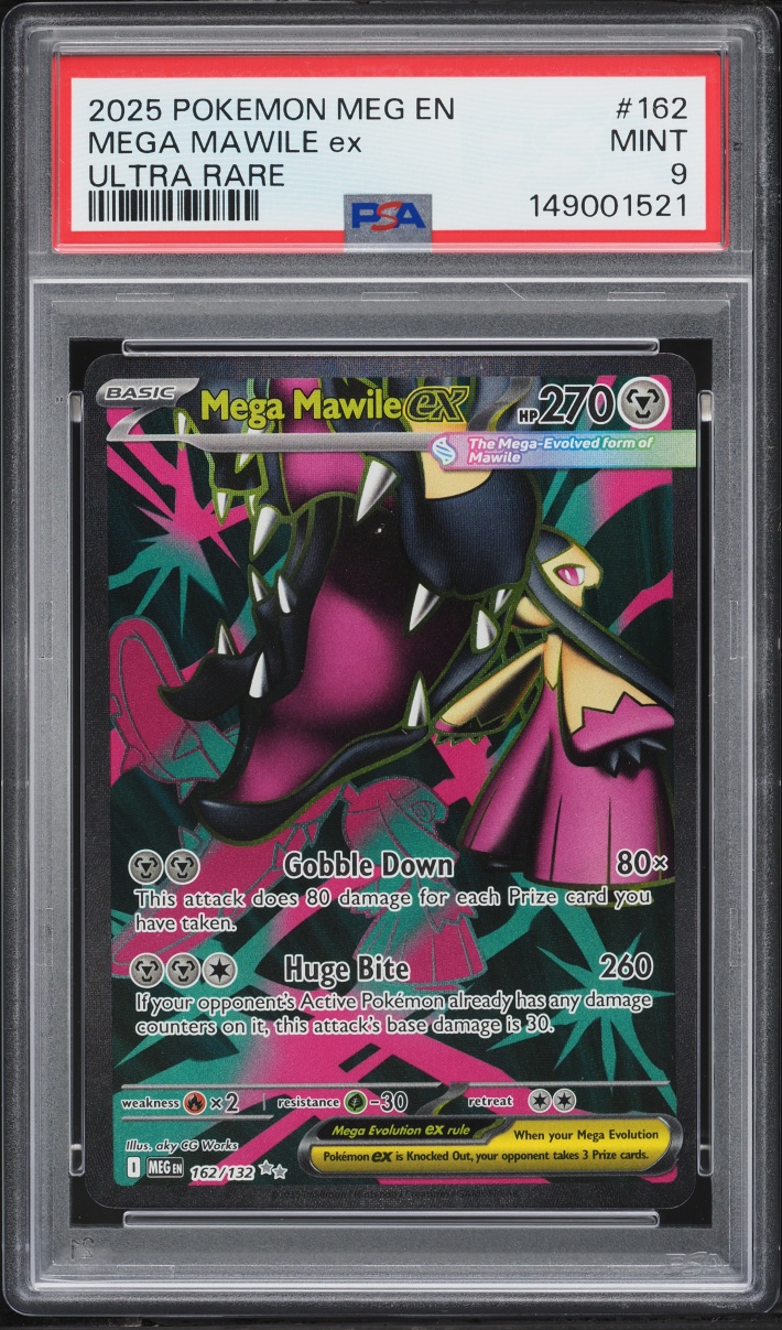 2025 Pokemon Mega Evolution Full Art Mega Mawile EX #162 PSA 9 MINT