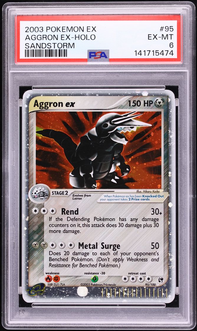 2003 Pokemon EX Sandstorm Holo Aggron ex #95 PSA 6 EXMT