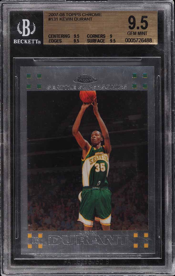 2007 Topps Chrome Kevin Durant ROOKIE RC #131 BGS 9.5 GEM MINT on