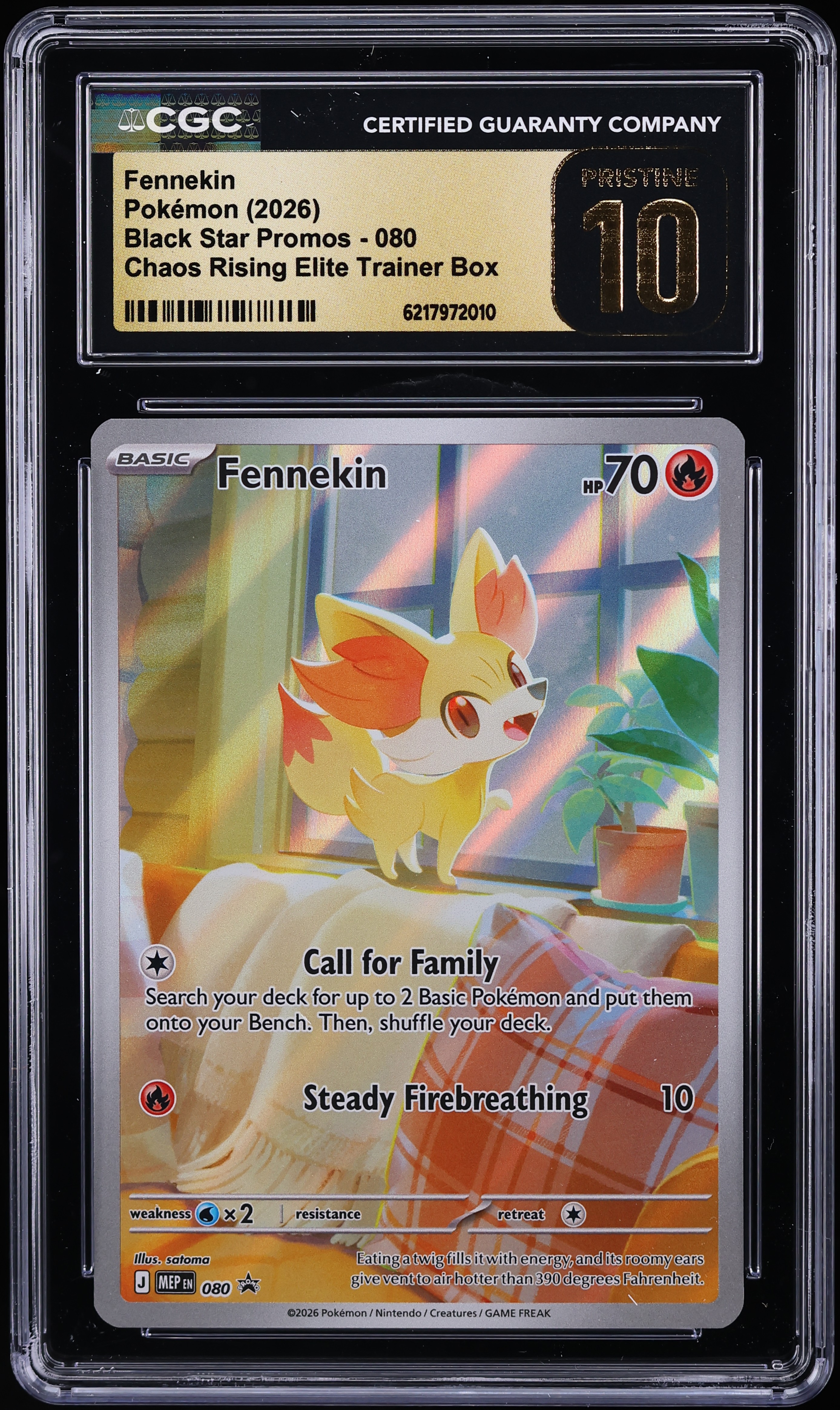 2026 Pokemon Mega Evolution Promo Chaos Rising ETB Full Art Fennekin #80 CGC 10 PRISTINE