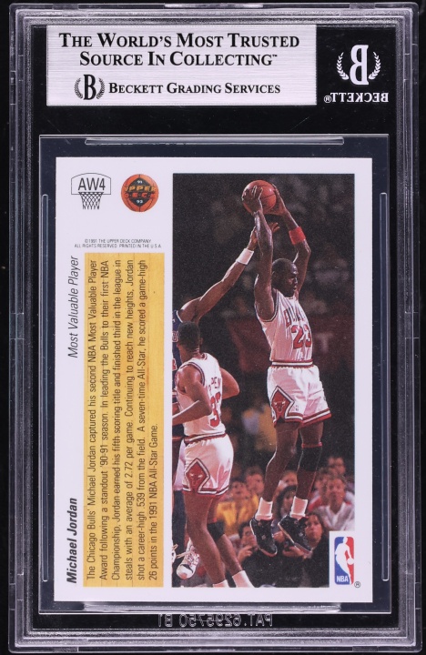 1991 Upper Deck Award Winner Hologram Michael Jordan #AW4 BGS 9 MINT