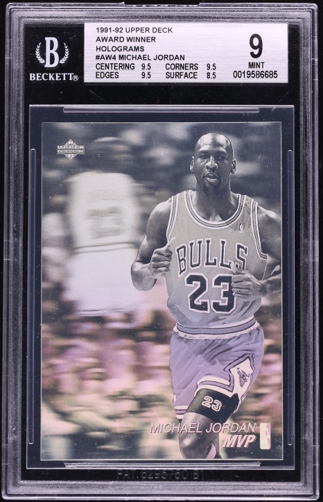 1991 Upper Deck Award Winner Hologram Michael Jordan #AW4 BGS 9 MINT