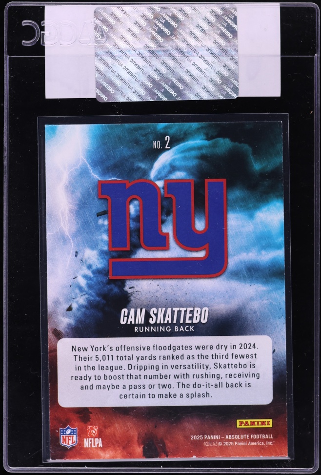 2025 Absolute By Storm Cam Skattebo ROOKIE #2 CGC AUTH
