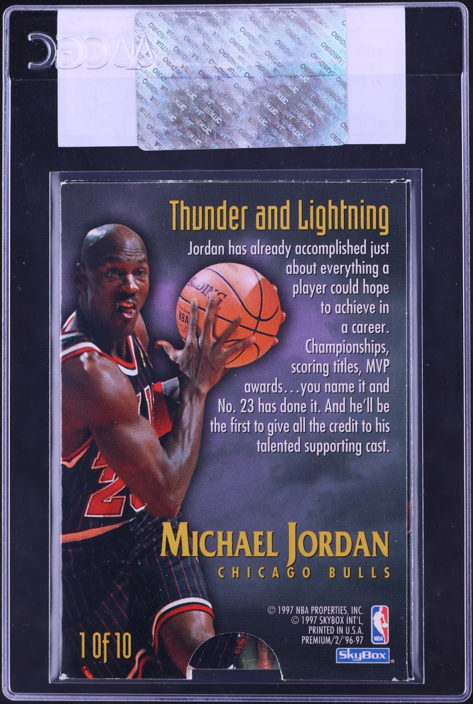 1996 Skybox Premium Thunder & Lightning Michael Jordan Scottie Pippen #1 CGC AUTH