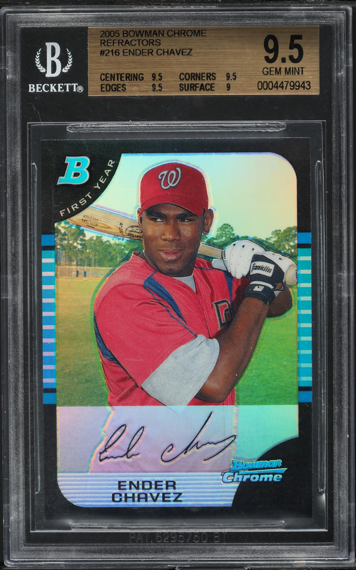 2005 Bowman Chrome Refractor Ender Chavez ROOKIE #216 BGS 9.5 GEM MINT