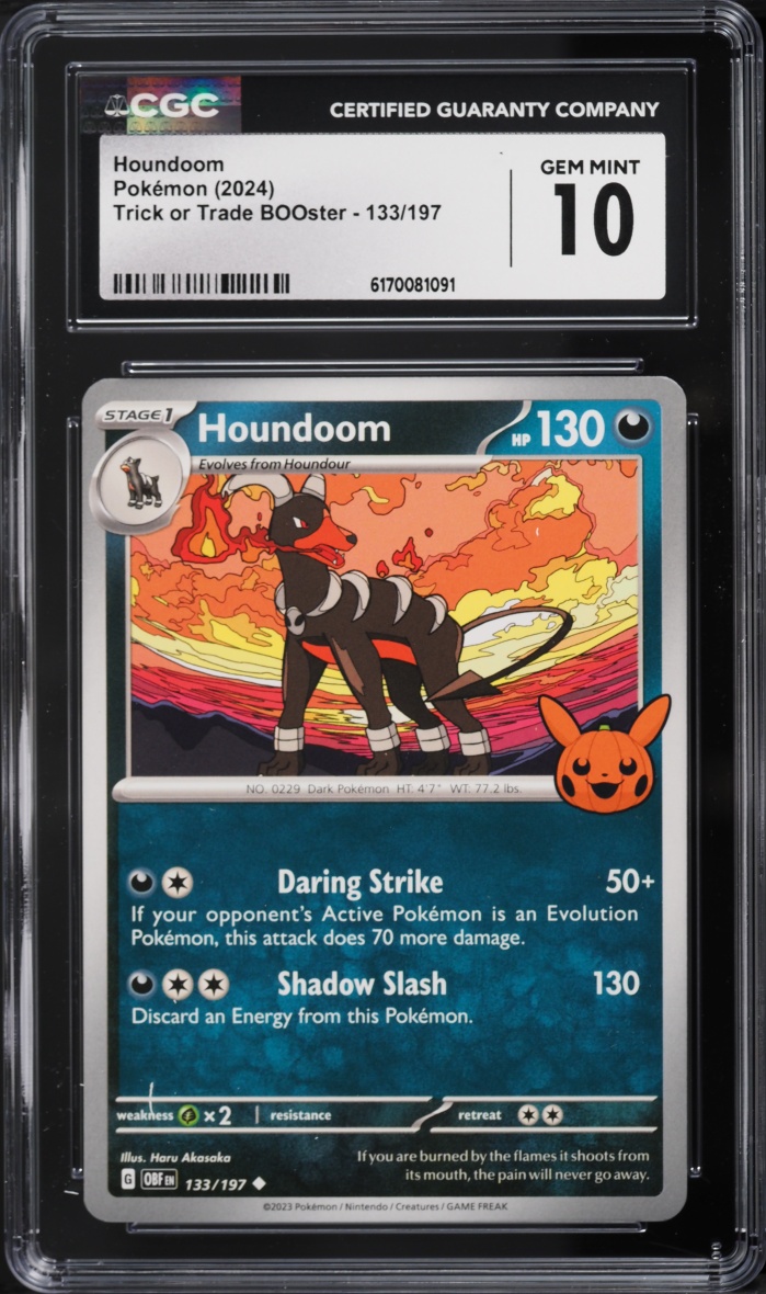 2024 Pokemon Scarlet & Violet Trick Or Trade Houndoom #133 CGC 10 GEM MINT