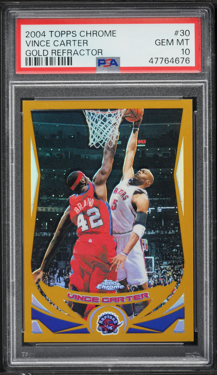 2004 Topps Chrome Gold Refractor Vince Carter /99 #30 PSA 10 GEM MINT