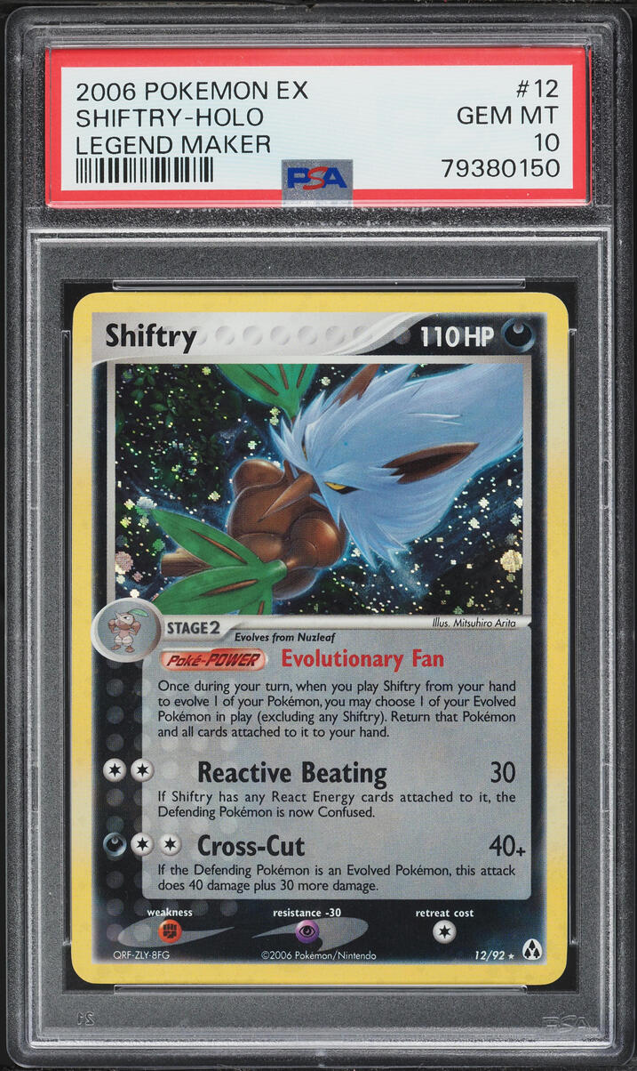 2006 Pokemon EX Legend Maker Holo Shiftry #12 PSA 10 GEM MINT
