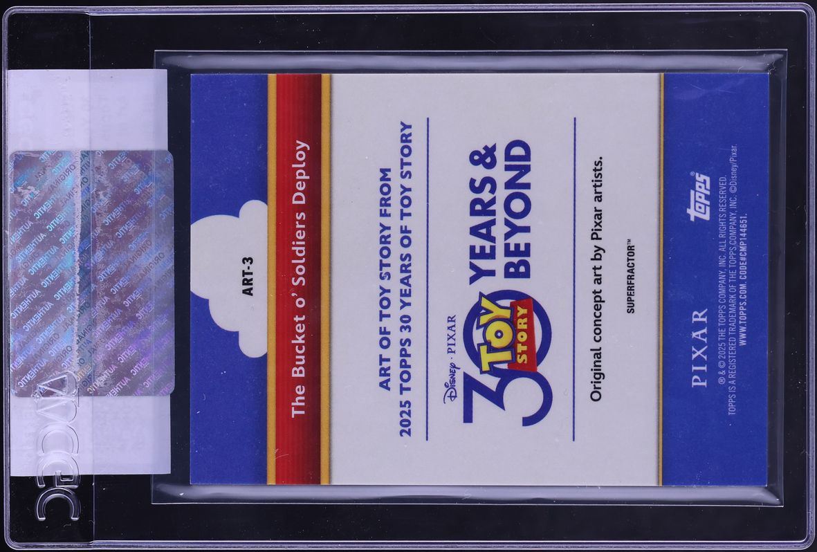 2026 Topps 30 Years Of Toy Story Superfractor The Bucket o' Soldiers Deploy 1/1 #ART-3 CGC AUTH