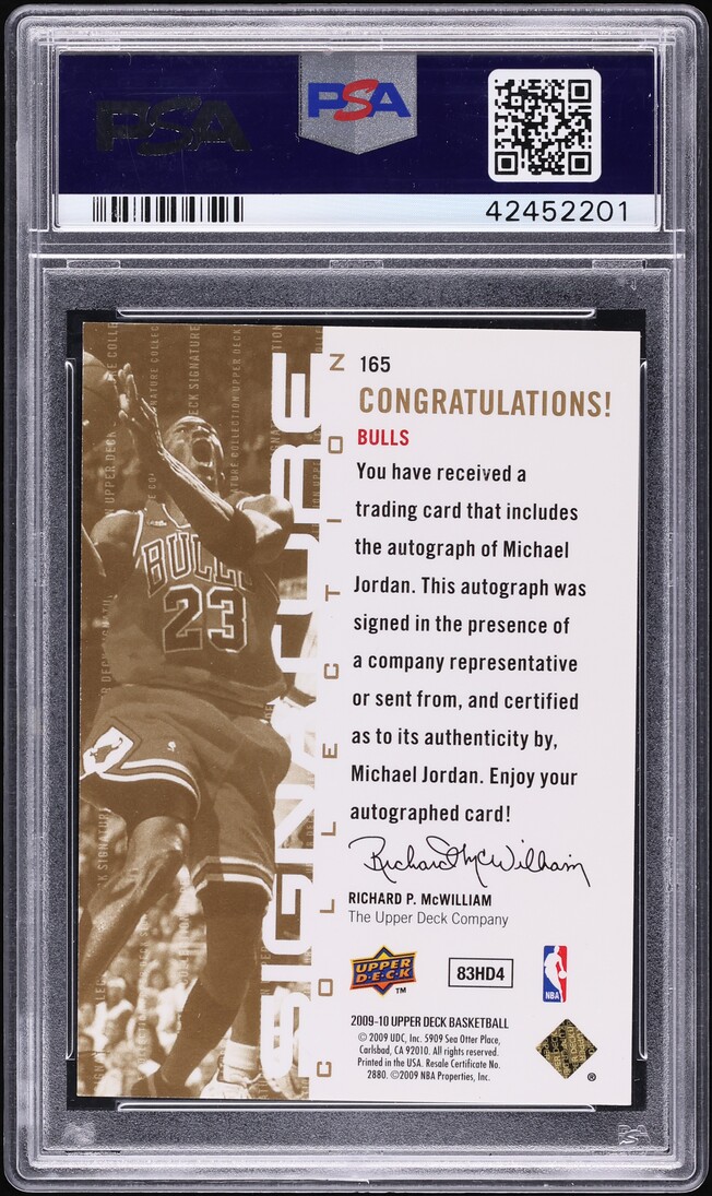 2009 Upper Deck Signature Collection Michael Jordan AUTO DNA 10 #165 PSA 9 MINT