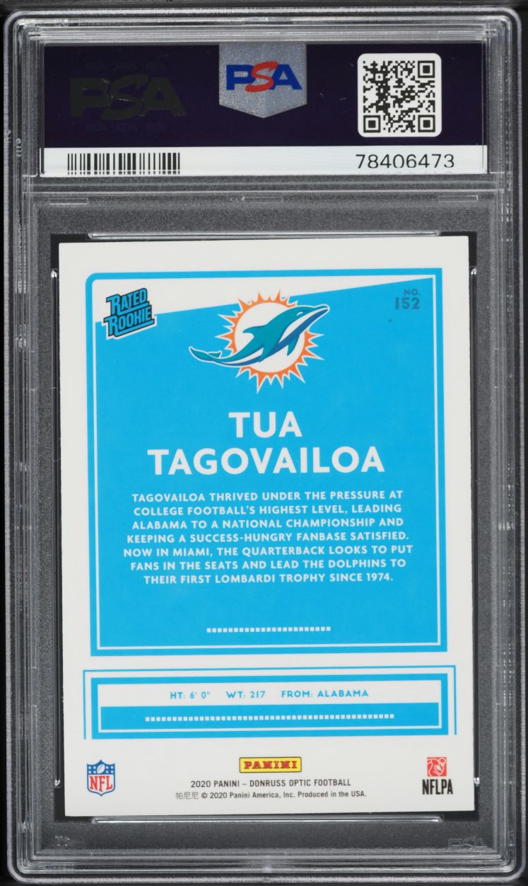 2020 Donruss Optic Tua Tagovailoa ROOKIE #152 PSA 9 MINT