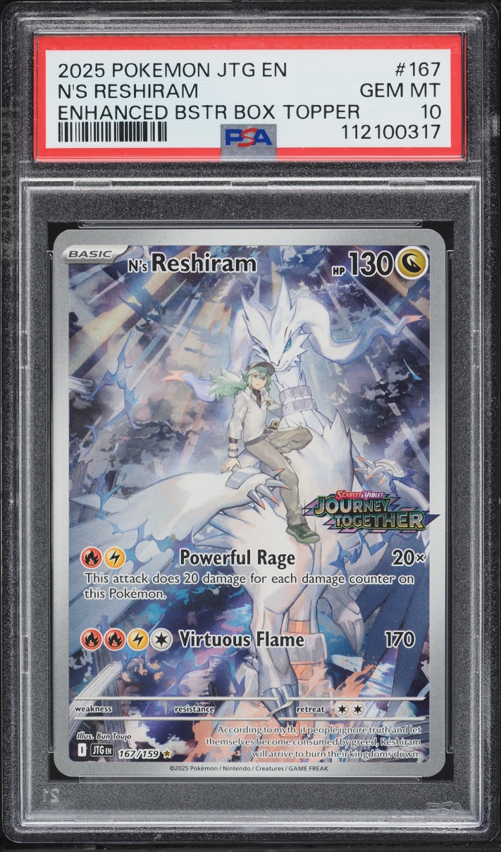 2025 Pokemon SV Journey Together Enhanced Booster Display IR N's Reshiram #167 PSA 10 GEM MINT