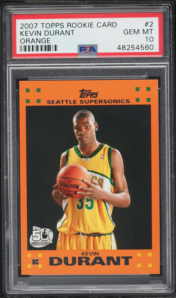 2007 Topps Orange Kevin Durant ROOKIE #2 PSA 10 GEM MINT