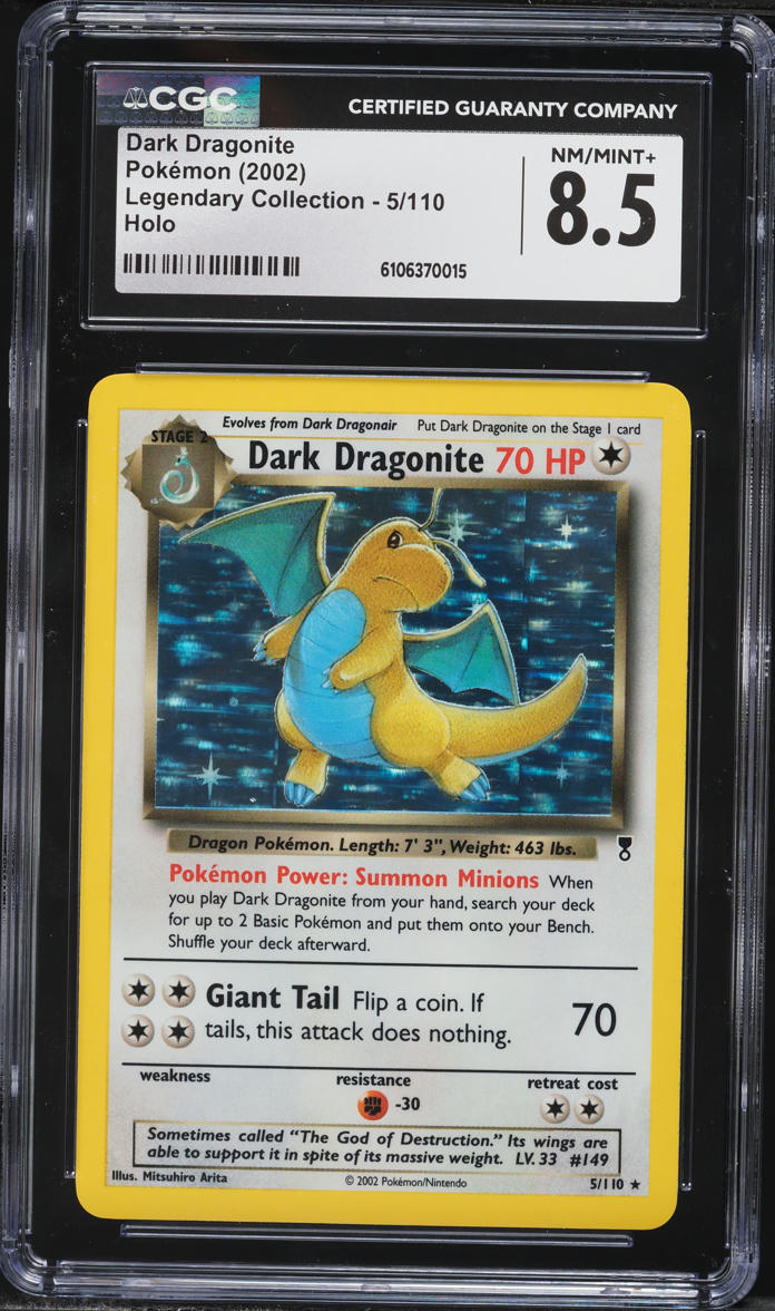 2002 Pokemon Legendary Collection Holo Dark Dragonite #5 CGC 8.5 NM-MT+