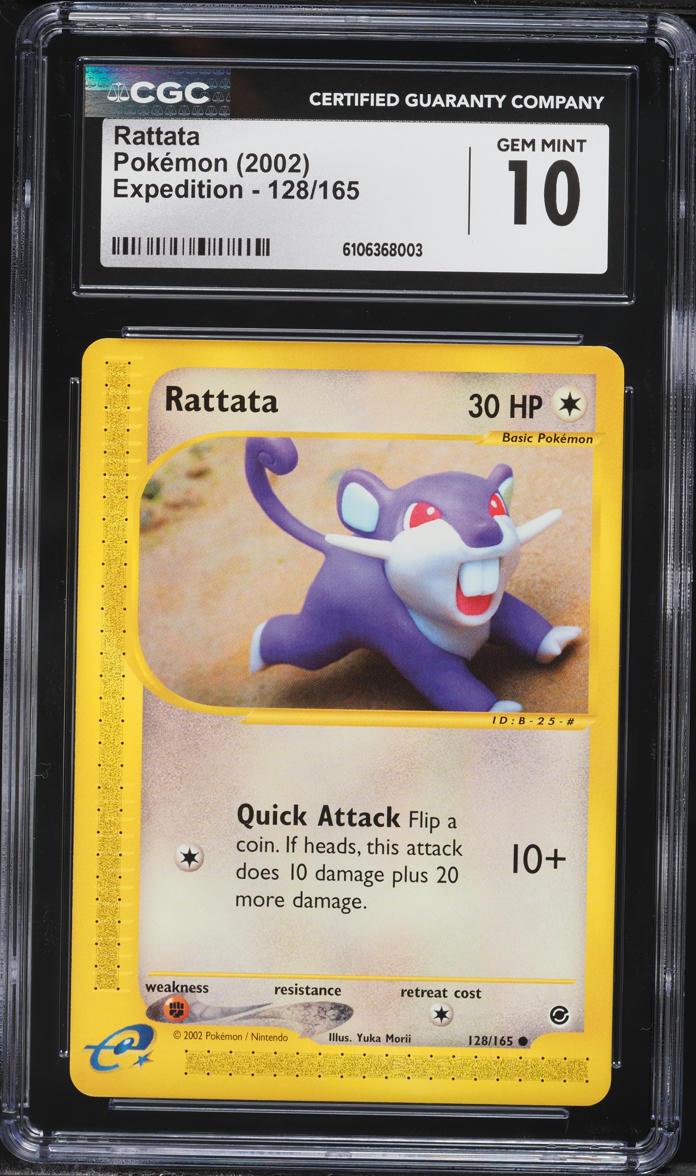 2002 Pokemon Expedition Rattata #128 CGC 10 GEM MINT