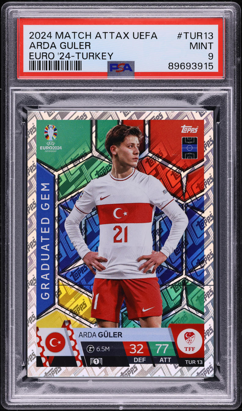 2024 Topps Match Attax UEFA Euro '24 Turkey Arda Guler #TUR13 PSA 9 MINT