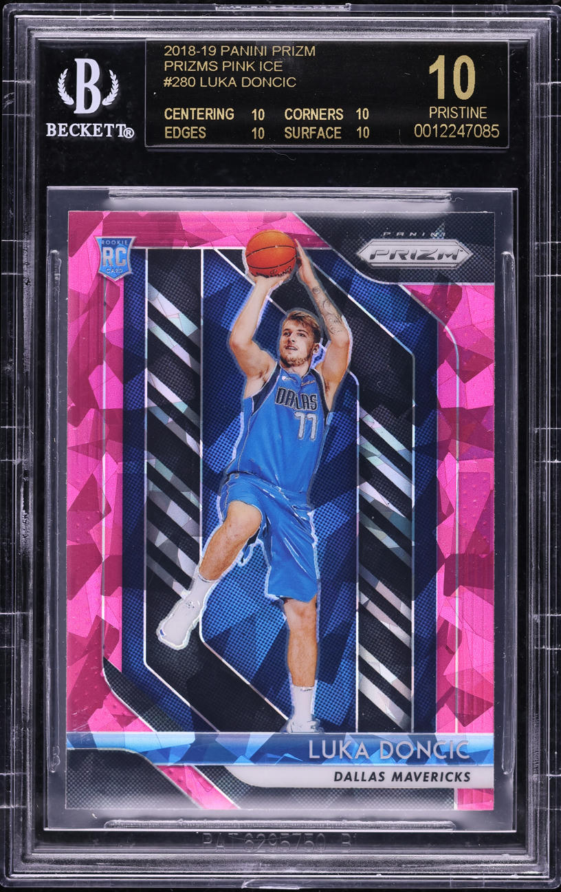 2018 Panini Prizm Pink Ice Luka Doncic ROOKIE #280 BGS 10 PRISTINE, BLACK LABEL