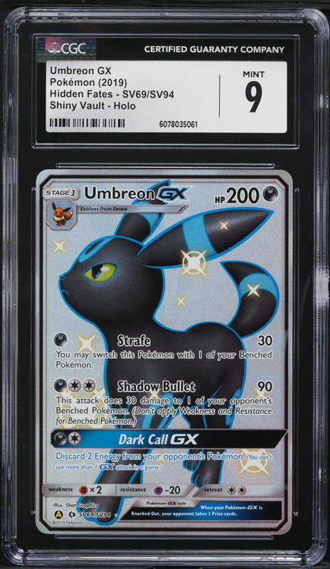 2017 Pokemon Sun & Moon Rainbow Rare Umbreon GX #154 CGC 8 NM-MT
