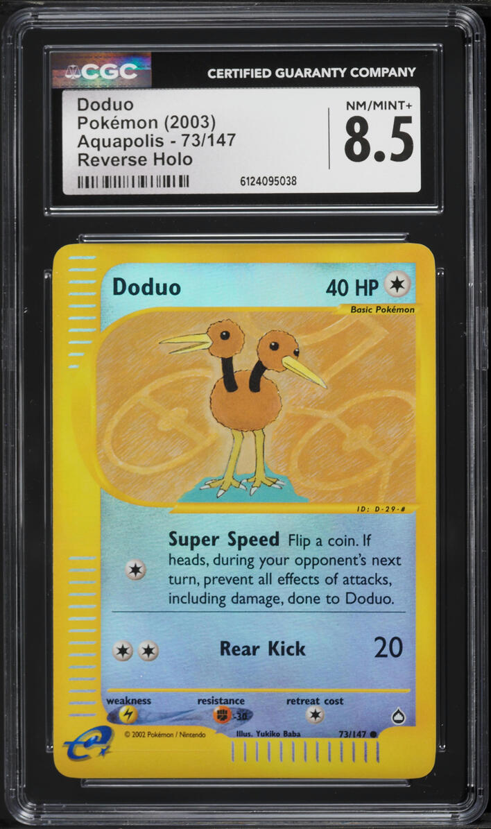 2003 Pokemon Aquapolis Reverse Holo Doduo #73 CGC 8.5 NM-MT+