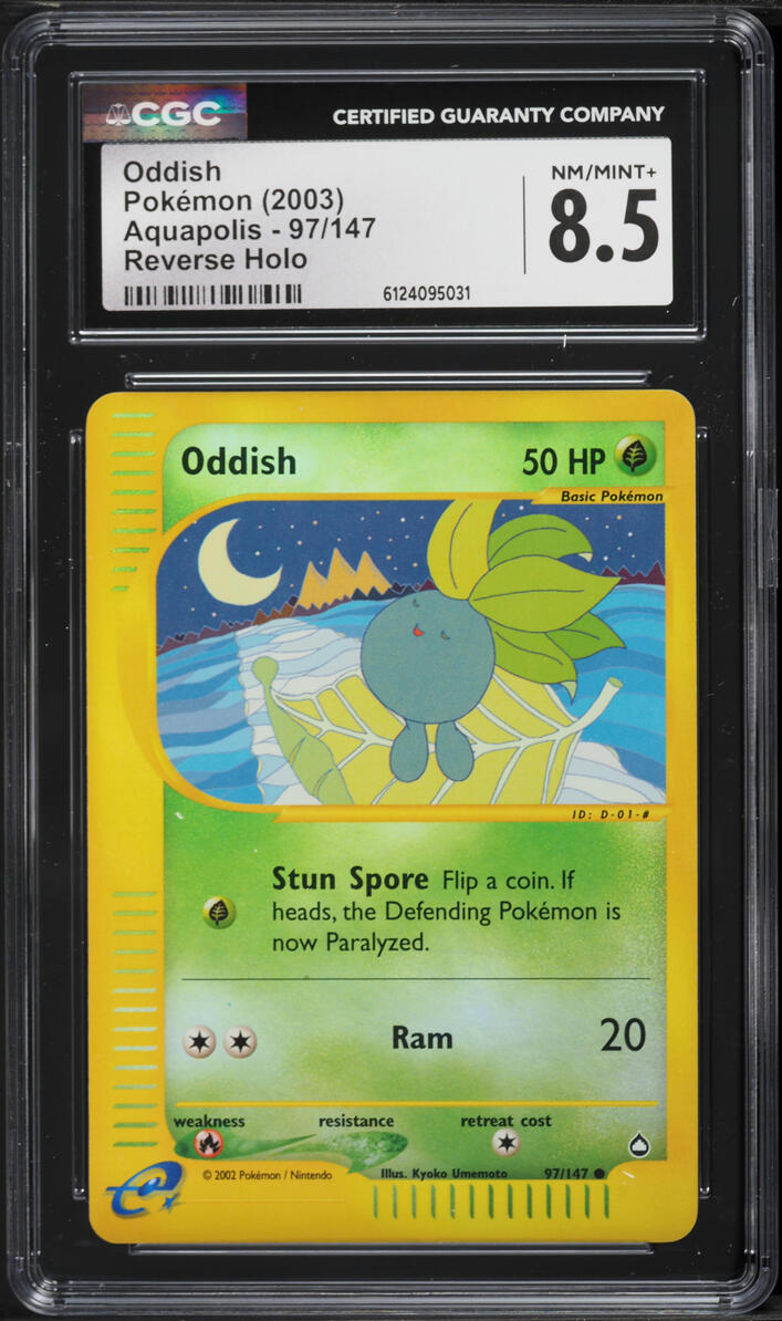 2003 Pokemon Aquapolis Reverse Holo Oddish #97 CGC 8.5 NM-MT+