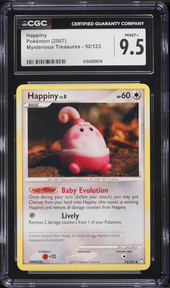 2007 Pokemon Diamond & Pearl Mysterious Treasures Happiny #52 CGC 9.5 MINT+