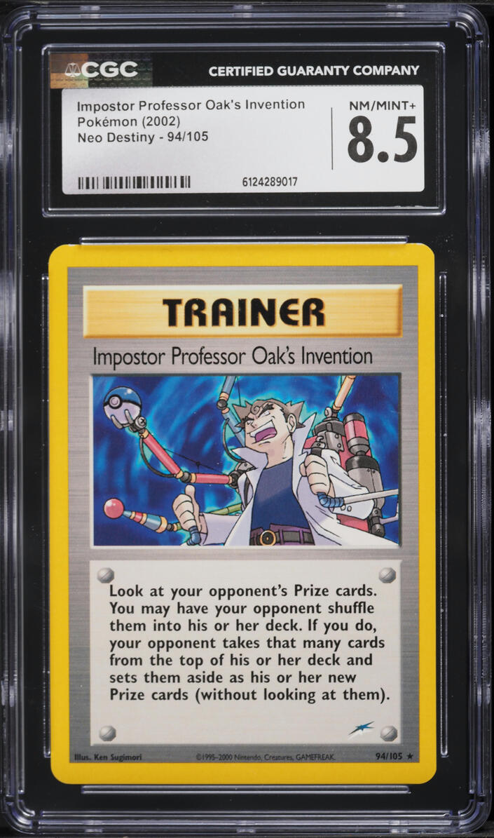 2002 Pokemon Neo Destiny Impostor Professor Oak's Invention #94 CGC 8.5 NM-MT+