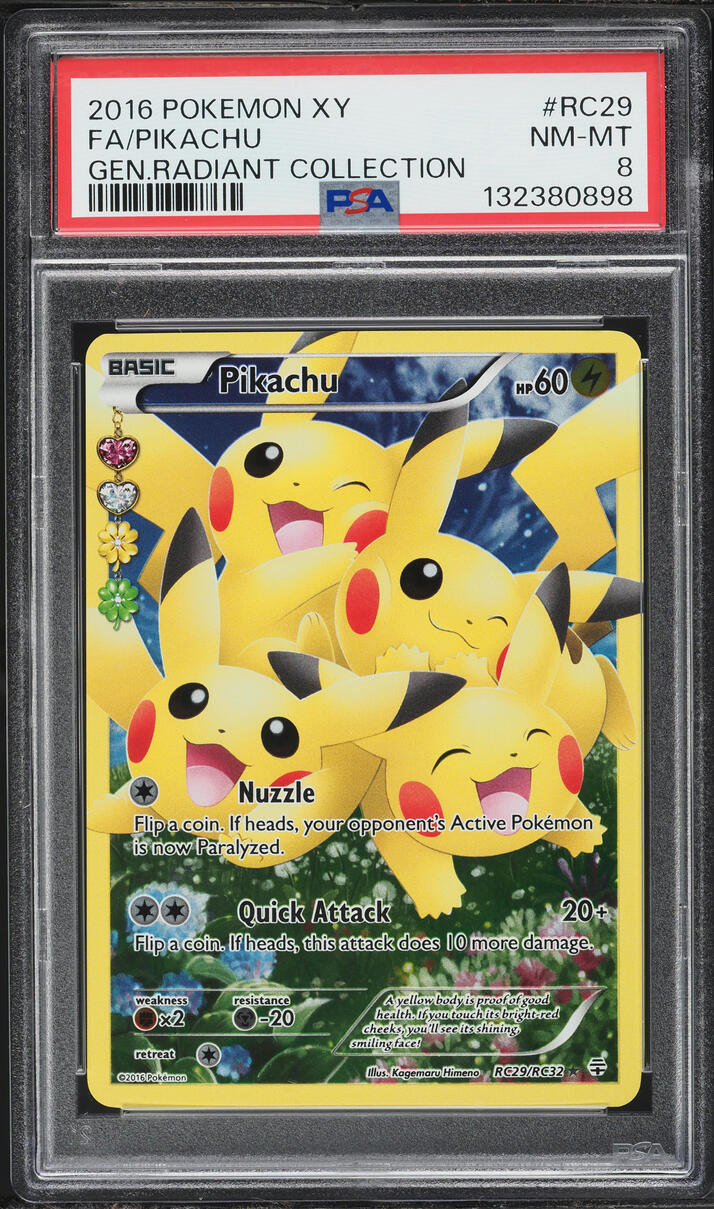 2016 Pokemon XY Generations Radiant Collection Full Art Pikachu #RC29 PSA 8 NM-MT