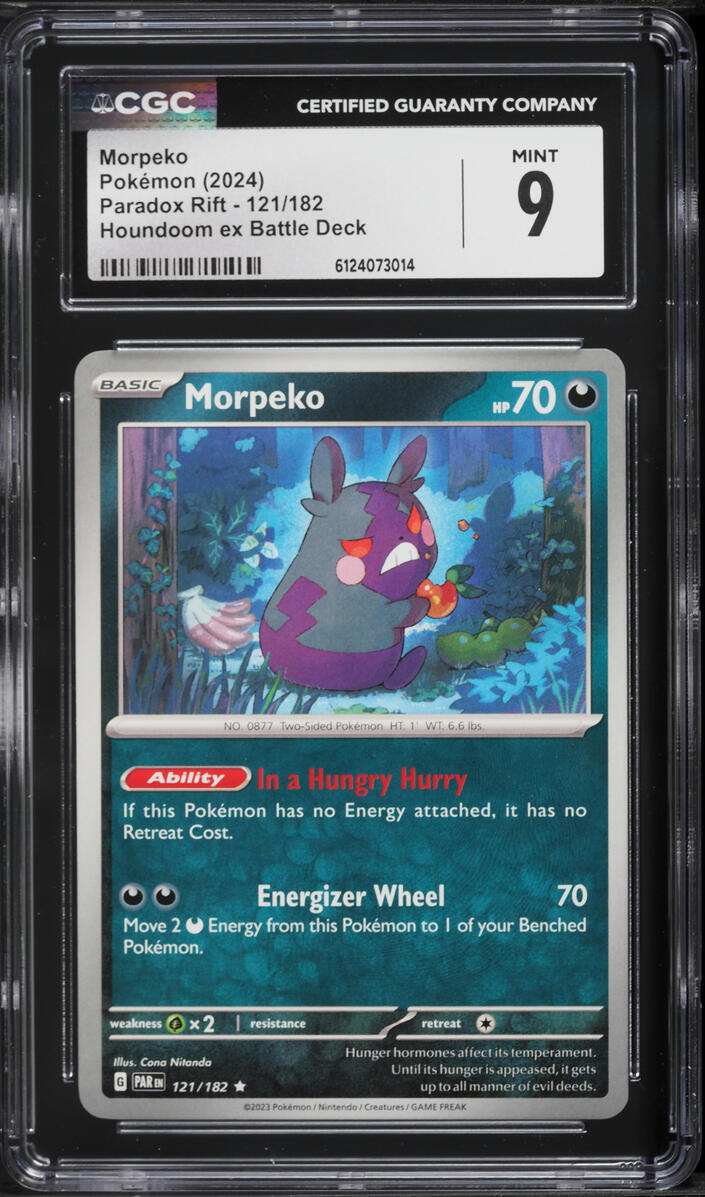 2024 Pokemon Scarlet & Violet Paradox Rift Houndoom ex Battle Deck Morpeko #121 CGC 9 MINT