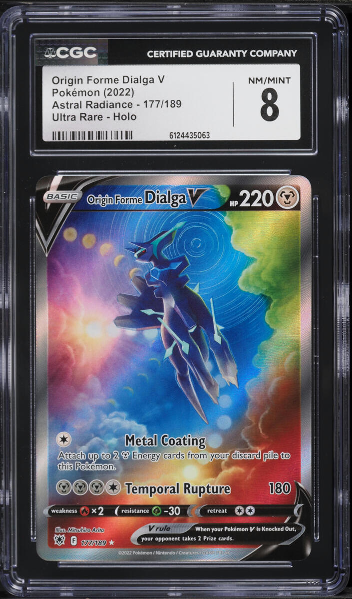 2022 Pokemon Sword & Shield Astral Radiance Full Art Origin Forme Dialga V #177 CGC 8 NM-MT