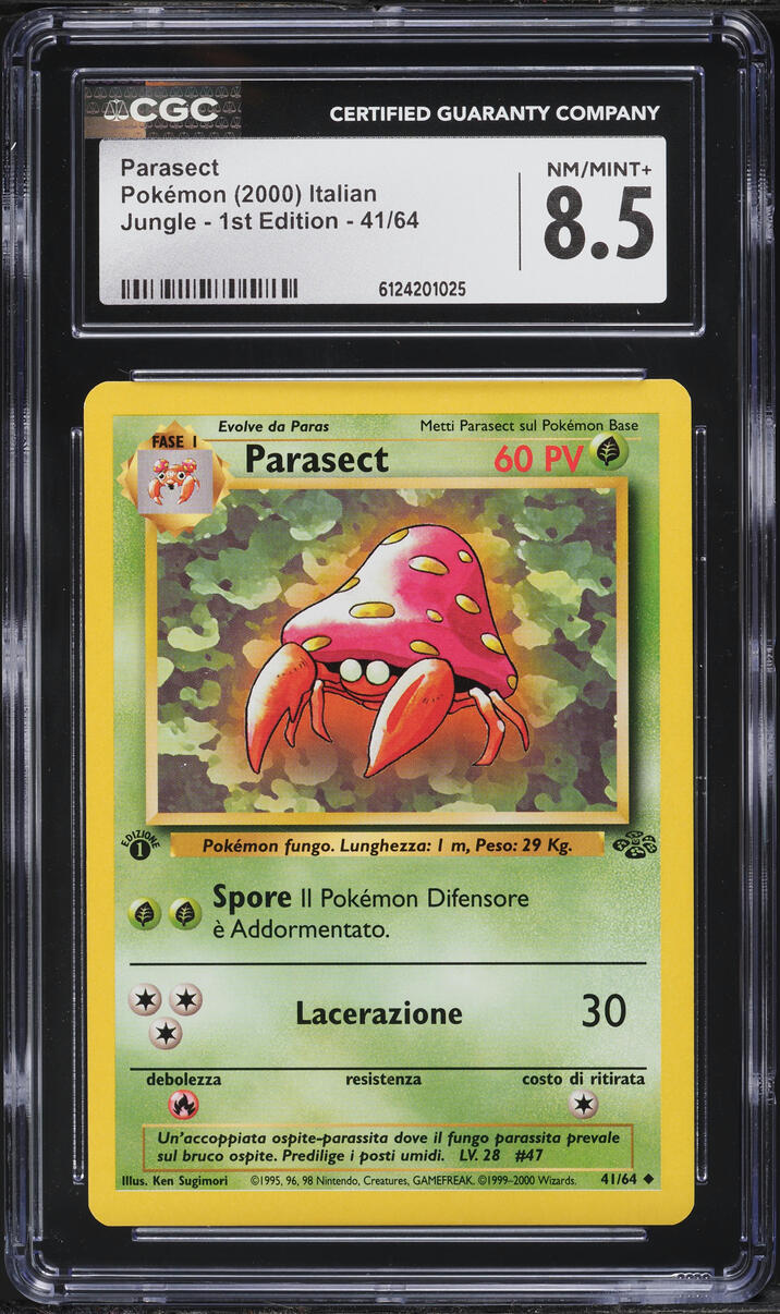 2000 Pokemon Italian Jungle 1st Edition Parasect #41 CGC 8.5 NM-MT+