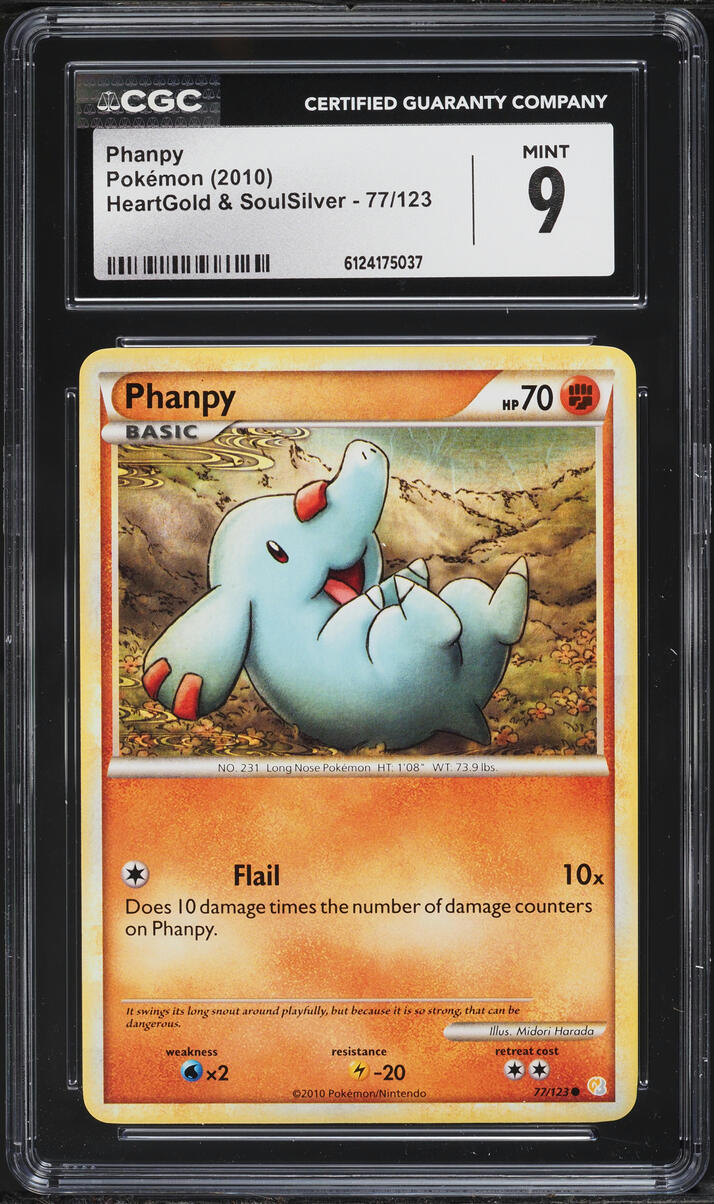 2010 Pokemon Heartgold & Soulsilver Phanpy #77 CGC 9 MINT