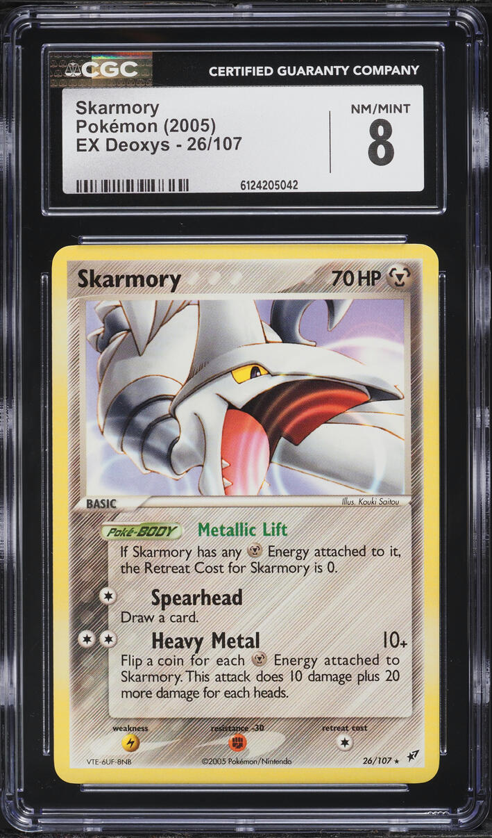 2005 Pokemon EX Deoxys Skarmory #26 CGC 8 NM-MT