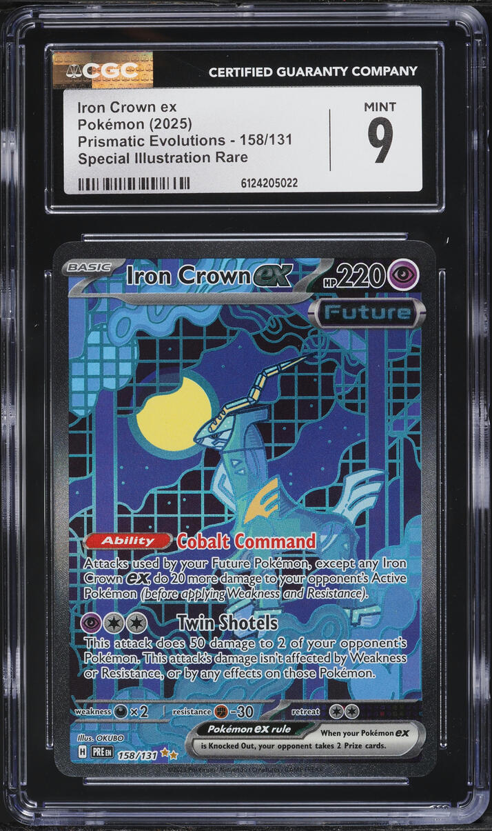 2025 Pokemon Scarlet & Violet Prismatic Evolutions SIR Iron Crown ex #158 CGC 9 MINT