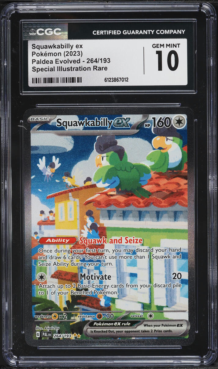 2023 Pokemon Scarlet & Violet Paldea Evolved SIR Squawkabilly ex #264 CGC 10 GEM MINT